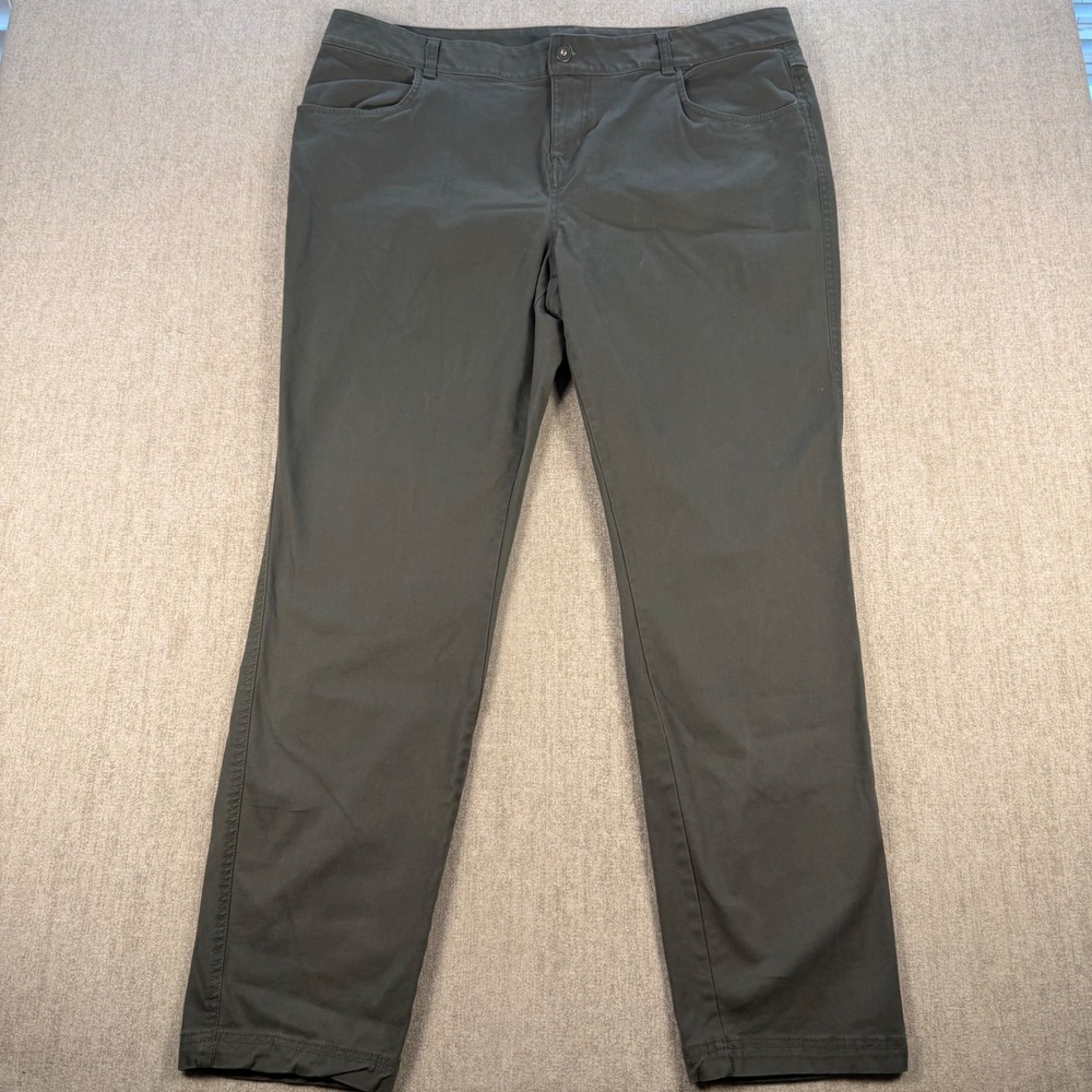 Columbia Pants Womens 20W Green Stretch Cotton Outdoor Hiking Casual Khakis